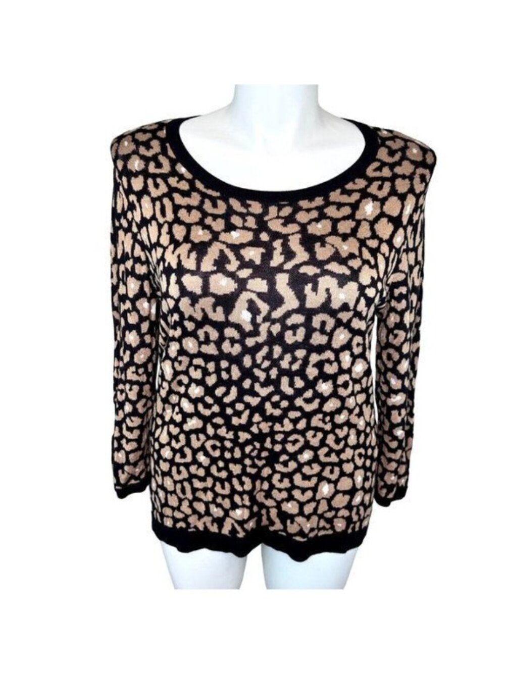 LONGER LEOPARD PRINT SWEATER FROM JACLYN SMITH COLLECTION - XL